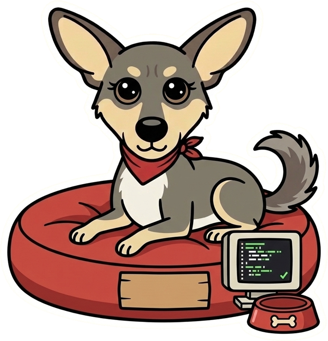 Peacy on her bed, guarding the code